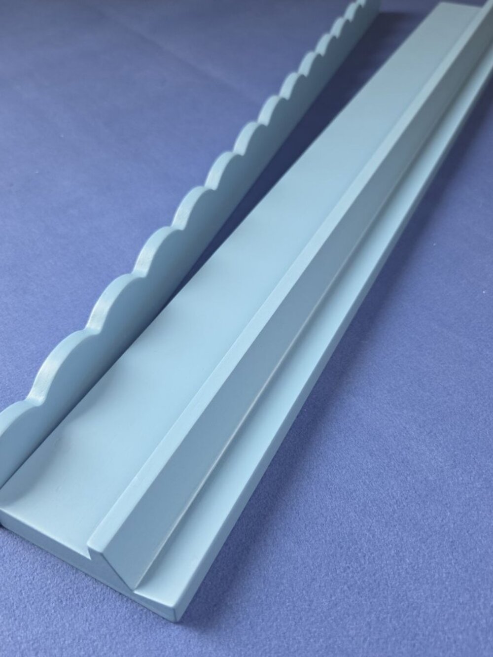 Scalloped Wood Mah Jongg Racks with Magnetic Pushers 20" - Blue (Set of 4) - Picture 2 of 3